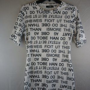 CBR Women's Word Print Mini Dress Small NWTags